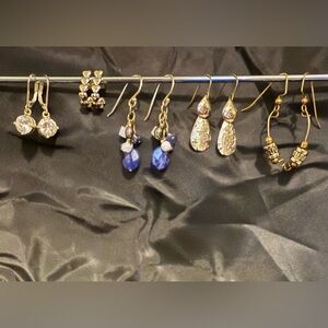 Bundle of 5 Fashion Earrings Silver Tone for Pierced Ears